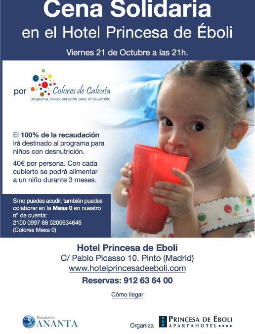 Cena benéfica pro Colores de Calcuta, Hotel Princesa de Eboli (Pinto): viernes 21 octubre 2011