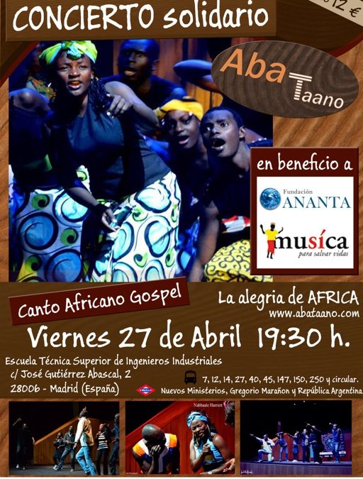 Concierto Aba Taano 27 abril 7,30pm