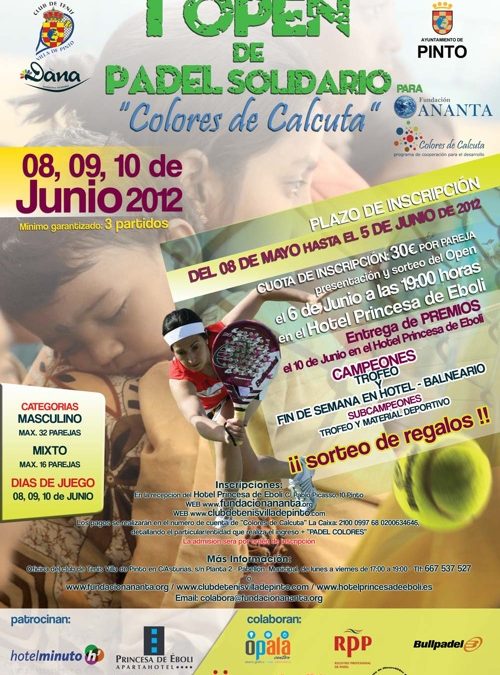 I Torneo Pádel pro Colores de Calcuta, Pinto, 8-10 junio