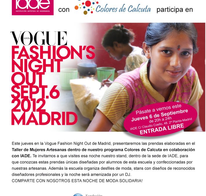 Jueves 6 septiembre Ananta y Colores de Calcuta con IADE en la Vogue Fashion Night Out