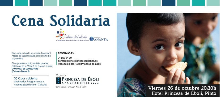 II Cena Solidaria pro Colores de Calcuta, Hotel Princesa de Eboli, Pinto, viernes 26 octubre