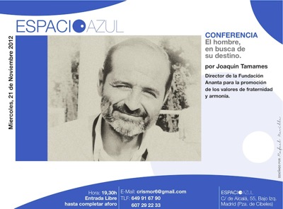 Conferencia «El hombre, en busca de destino», 21 noviembre 19,30 horas, entrada libre