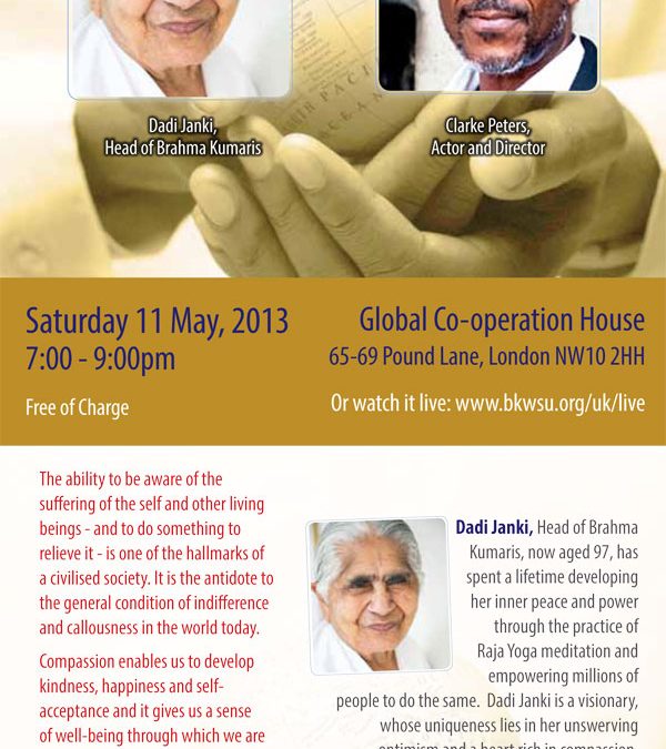 Webcast en directo con Dadi Janki, sábado 11 mayo 8-10pm hora peninsular