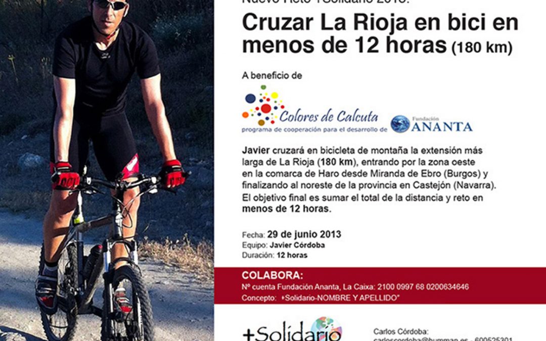 Quinto reto +Solidario «Cruzar La Rioja en bici en menos de 12 horas (180 Km.)»