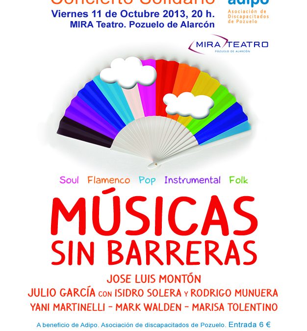 Concierto solidario «Música sin Barreras», con Julio García, Isidro Solera y Rodrigo Munuera: Pozuelo, 11 octubre
