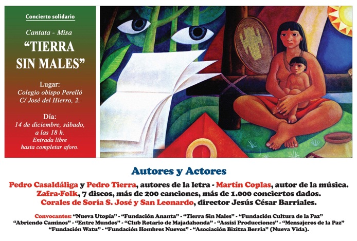 Invitación Misa Por una Tierra sin Males Madrid, (6pm 14 diciembre 2013, entrada libre)