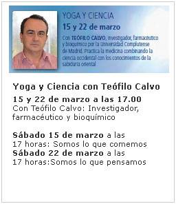 Dos charlas de Teo Calvo en Centro de Yoga Sivananda (15 y 22 de marzo)