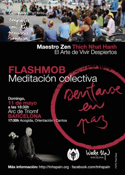 Meditación con Thich Nhat Hanh en Barcelona  domingo 11 de mayo, y entrega de árboles por parte de Plantamos Arboles en la charla de Thay en Madrid