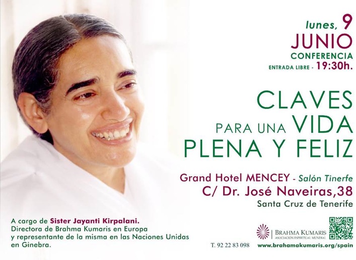 Conferencia de Sister Jayanti en Santa Cruz de Tenerife