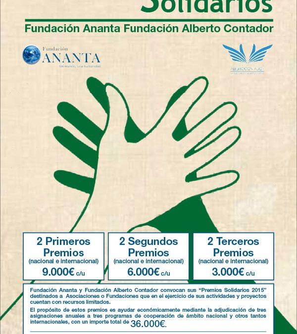 Convocatoria de los II Premios Solidarios Fundación Ananta Fundación Alberto Contador