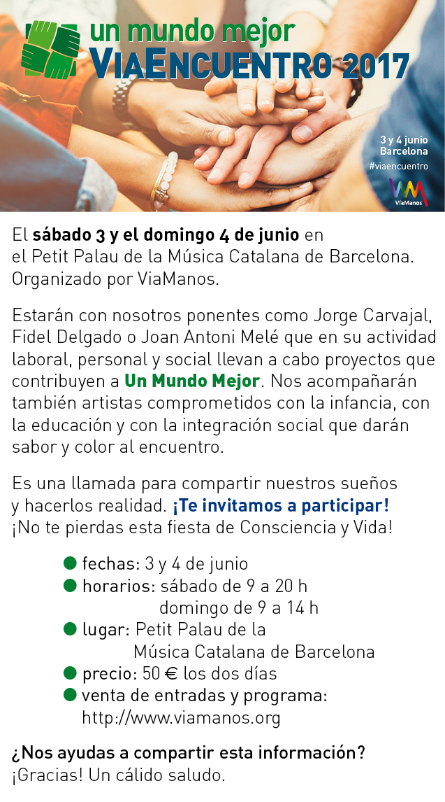 «Un Mundo Mejor», Barcelona 3-4 junio 2017