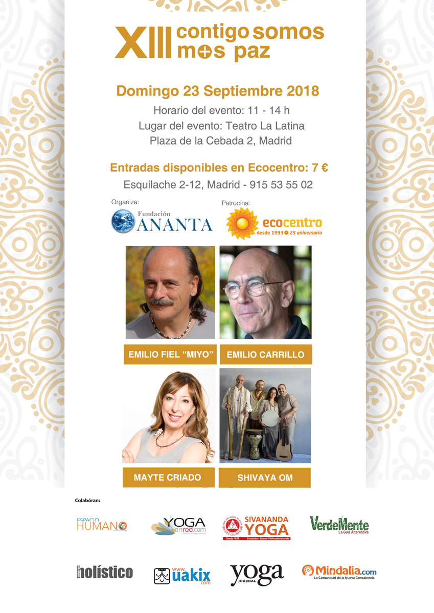 XIII Contigo Somos + Paz, teatro La Latina, Madrid, Domingo 23 septiembre 2018