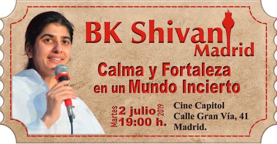 BK Shivani, conferecia gratuita en Madrid, 2 de julio