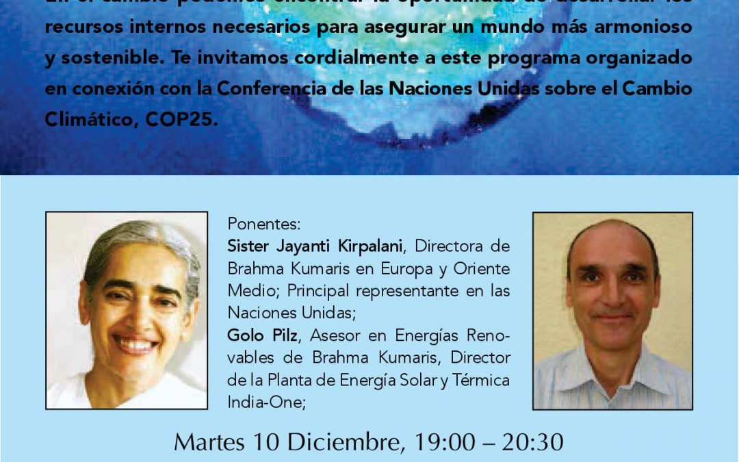 Fortalecer la resiliencia interior, con Sister Jayanti, Colegio Calasancio de Madrid,  10 diciembre 2019