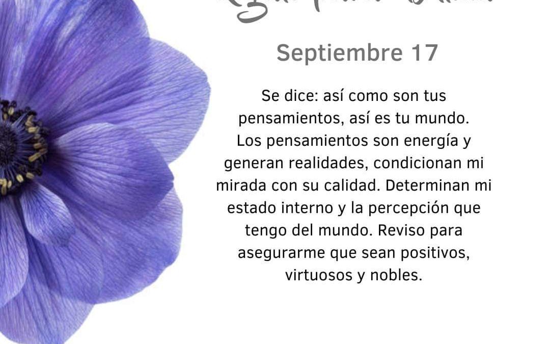 Pensamientos de septiembre: tus pensamientos hacen tu mundo