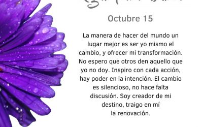 Pensamientos de octubre: el cambio es silencioso