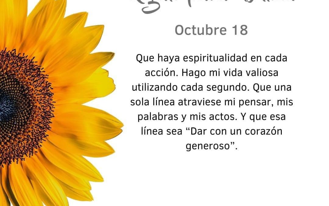 Pensamientos de octubre: dar con un corazón generoso