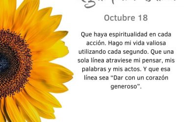 Pensamientos de octubre: dar con un corazón generoso
