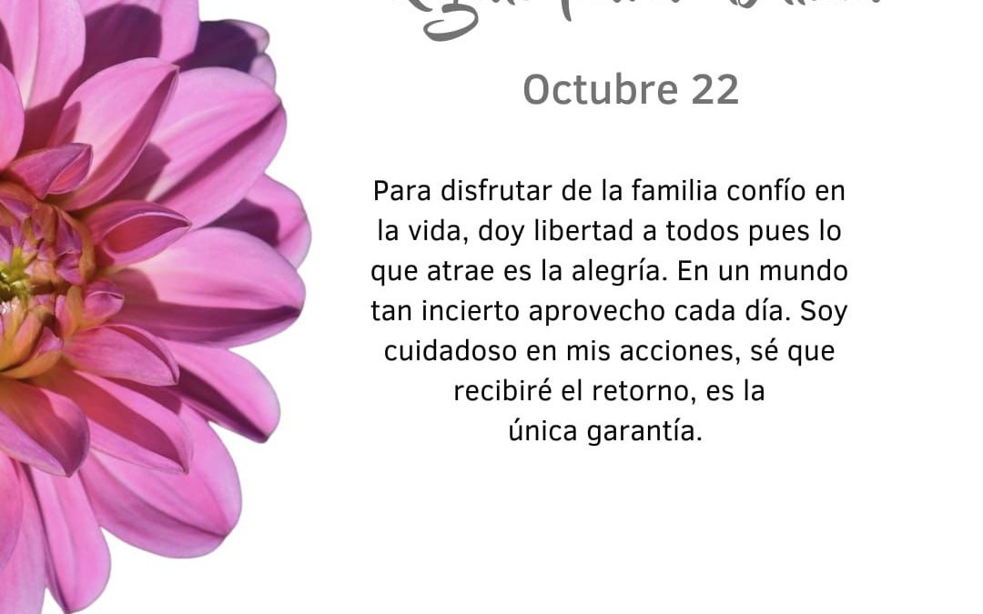 Pensamiento de octubre: confío en la vida