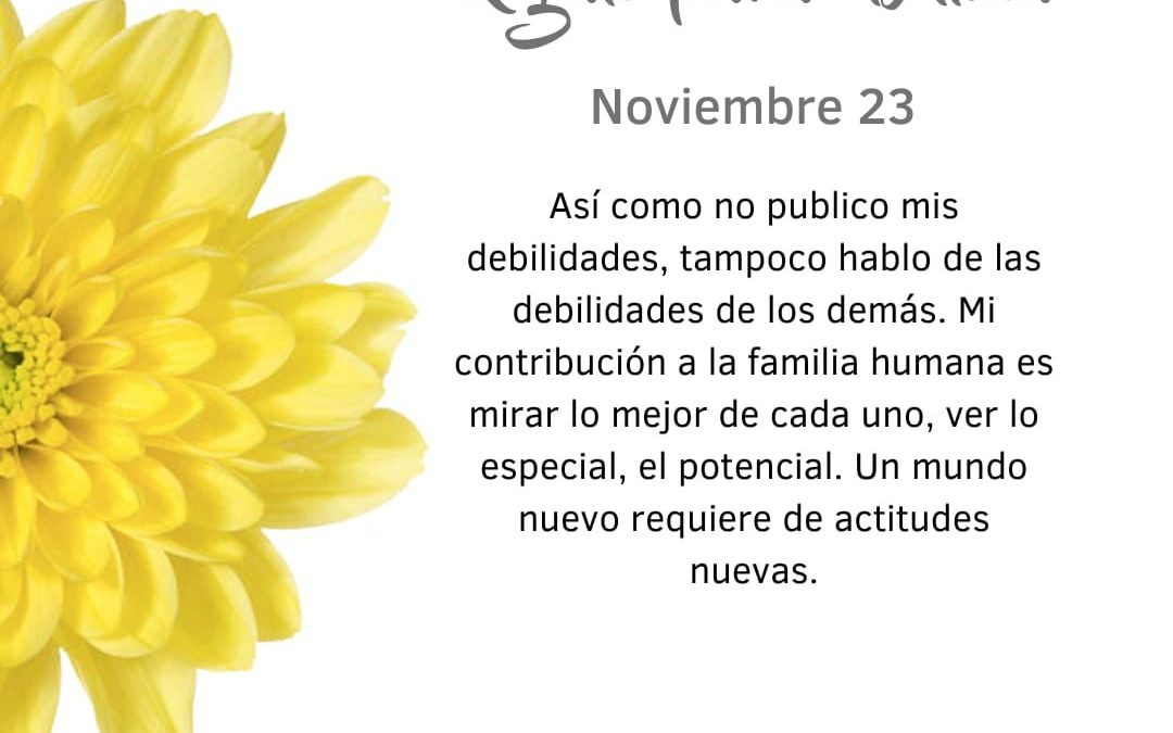 Pensamientos de noviembre: actitudes nuevas