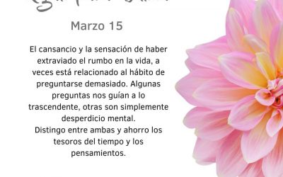 Evito el desperdicio de pensamientos